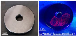 Detecção de rachaduras em peças metálicas através de quantum dots e nanopartículas magnéticas. [Imagem: Reprodução/Henrique Eisi Toma] 