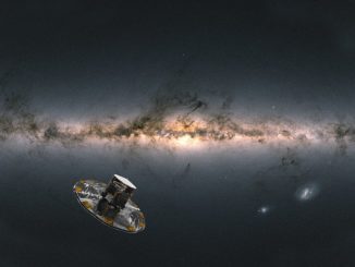 Satélite da missão Gaia foi o responsável por coletar dados usados na elaboração do mais detalhado mapa estelar da Via Láctea. [Imagem: Reprodução/Wikimedia Commons]